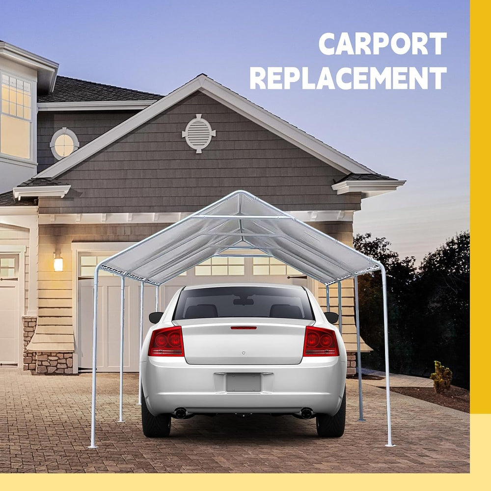 10 x 20 ft Heavy Duty Carport Canopy Waterproof Garage Car Shelter Tarp Tent ...