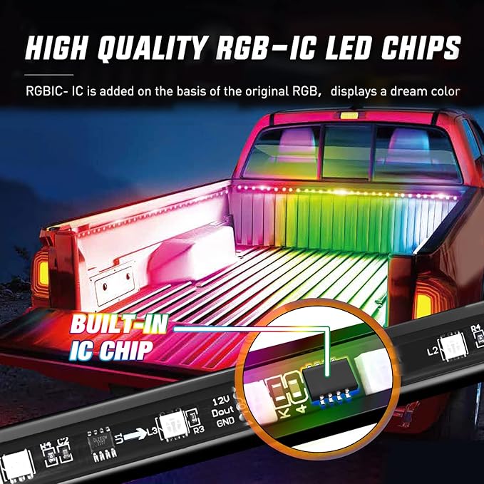 Nilight Truck Bed Light Strip RGB-IC LED Bar (3PCS)