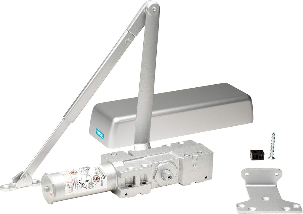 Global Door Controls Heavy Duty Commercial Door Closer in Aluminum - Sizes 1-6