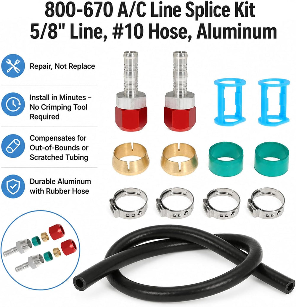 800-670 A/C Line Splice Kit for 5/8 Line 800670 Air Conditioning Repair Splice