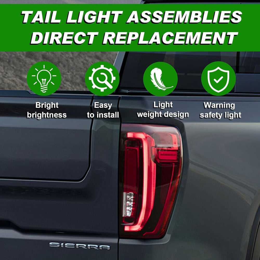 Lochnchn LED Tail Light Assembly Compatible with 2019-2025 GMC Sierra 1500/25...
