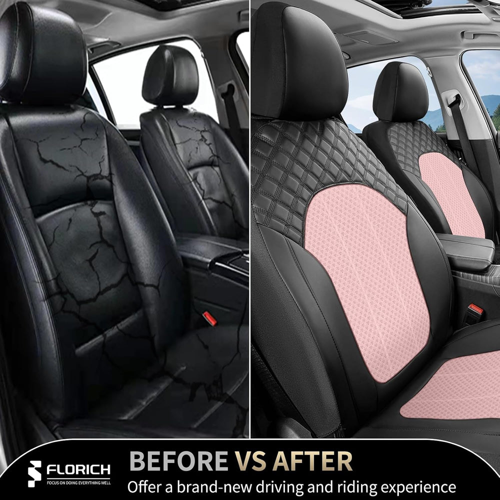 Leather Seat Cover, Car Seat Covers Front Set, Waterproof Car Seat Protectors...