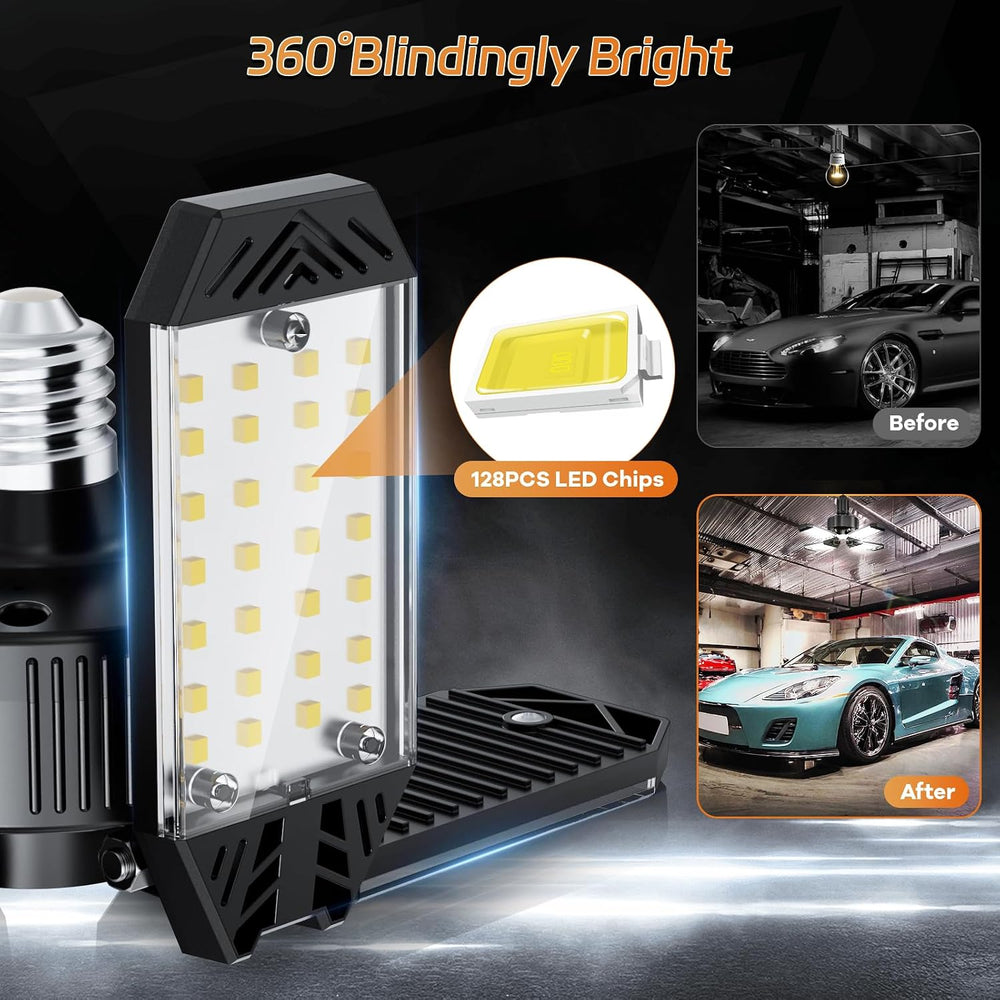LED Garage Lights 6 Pack - 120W Garage Lights Ceiling LED 12000LM with 4+1 Ad...