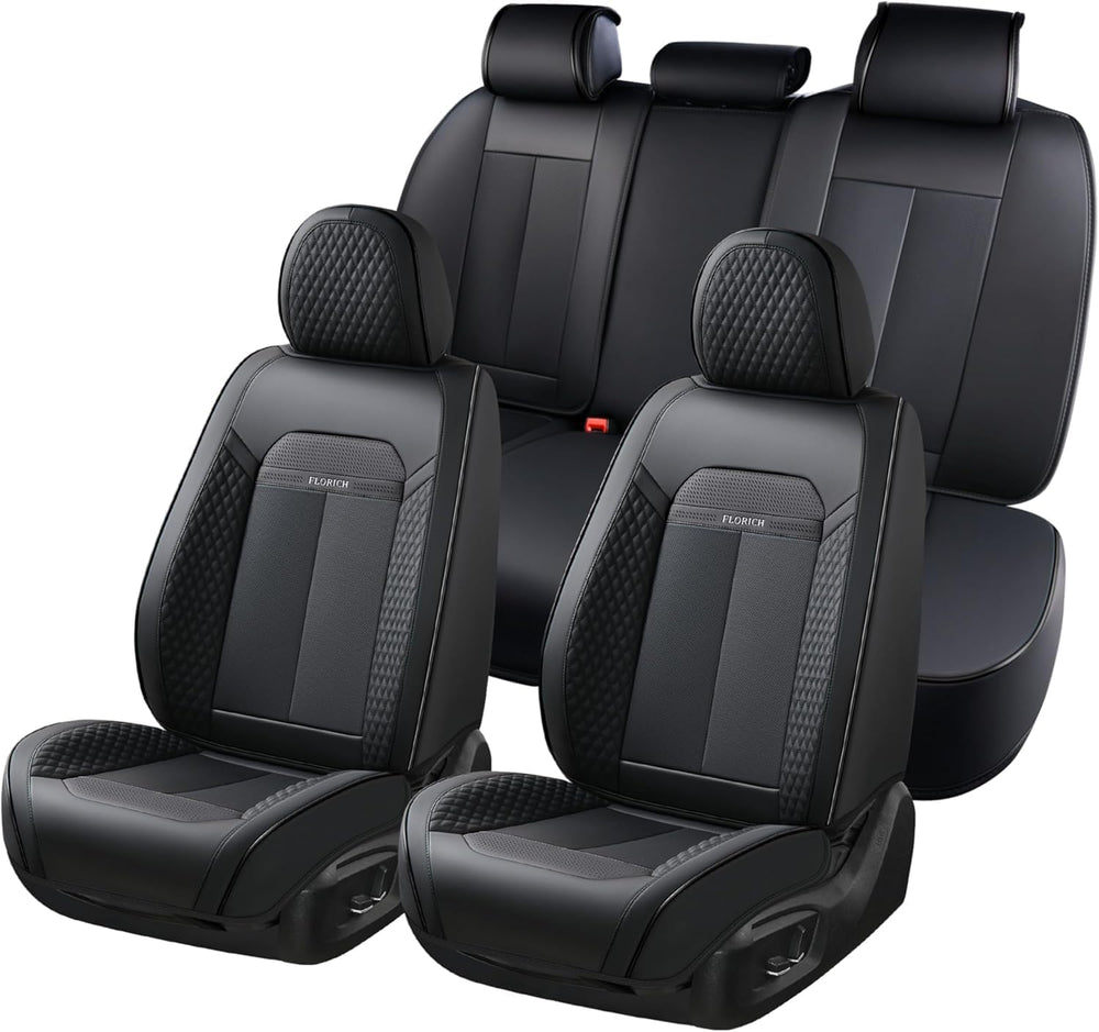Car Seat Covers Full Set, Automotive Seat Covers, Black Car Seat Cover, Water...
