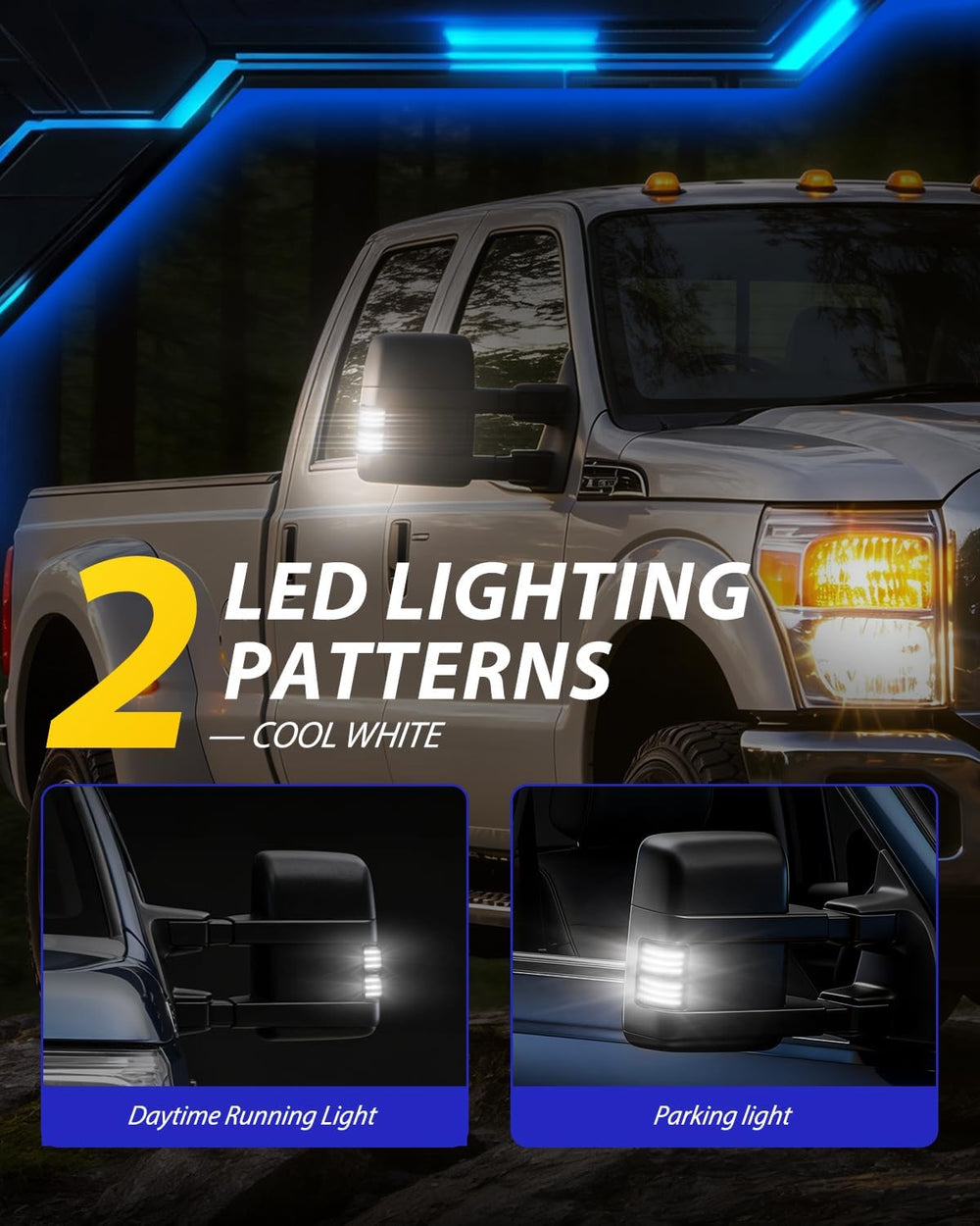 AUTOONE LED Sequential Switchback Side Mirror Marker Lights For 2008-2016 F25...