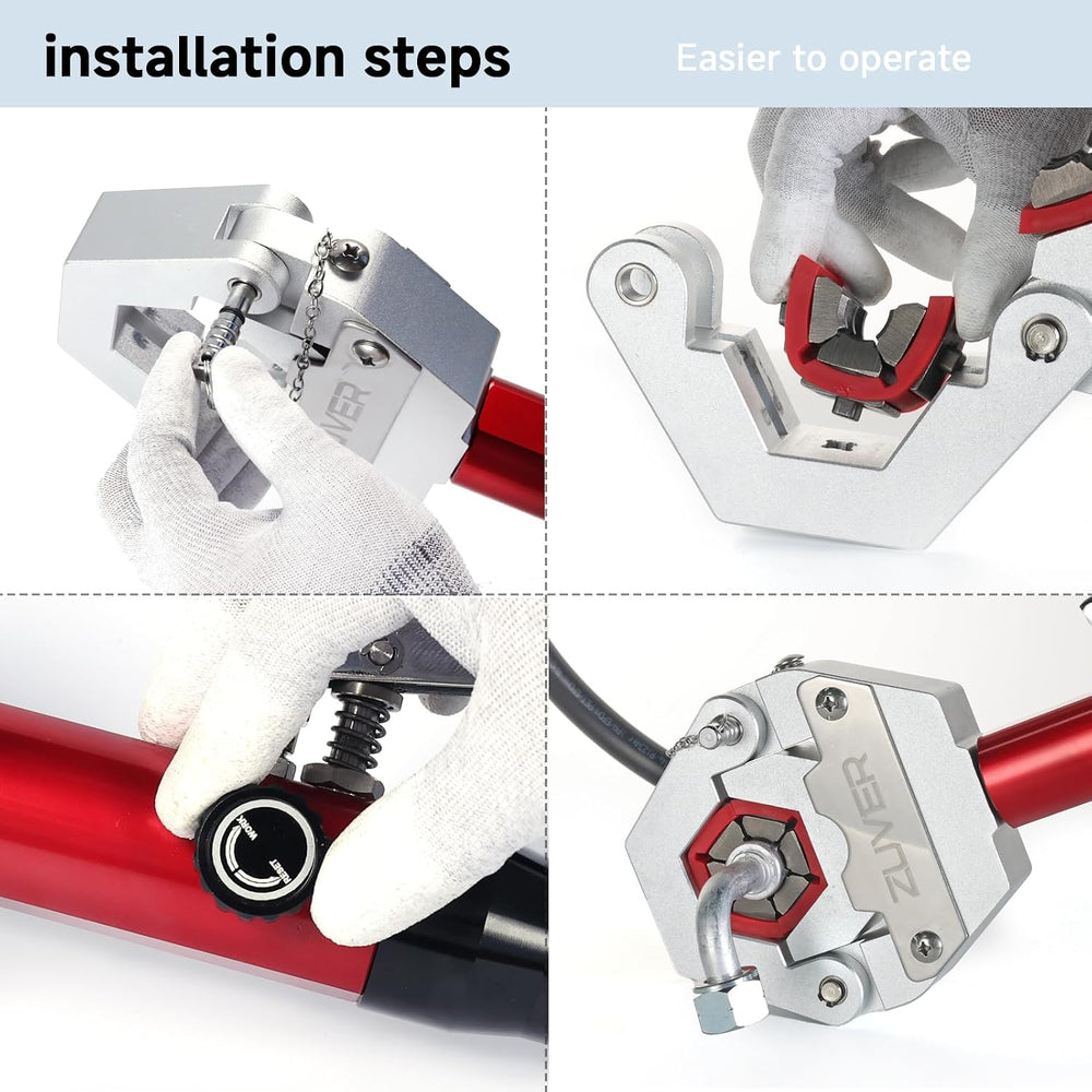 Hydraulic AC Hose Crimper Kit with Pipe Cutter and 7 Dies- Handheld 71500 Hyd...
