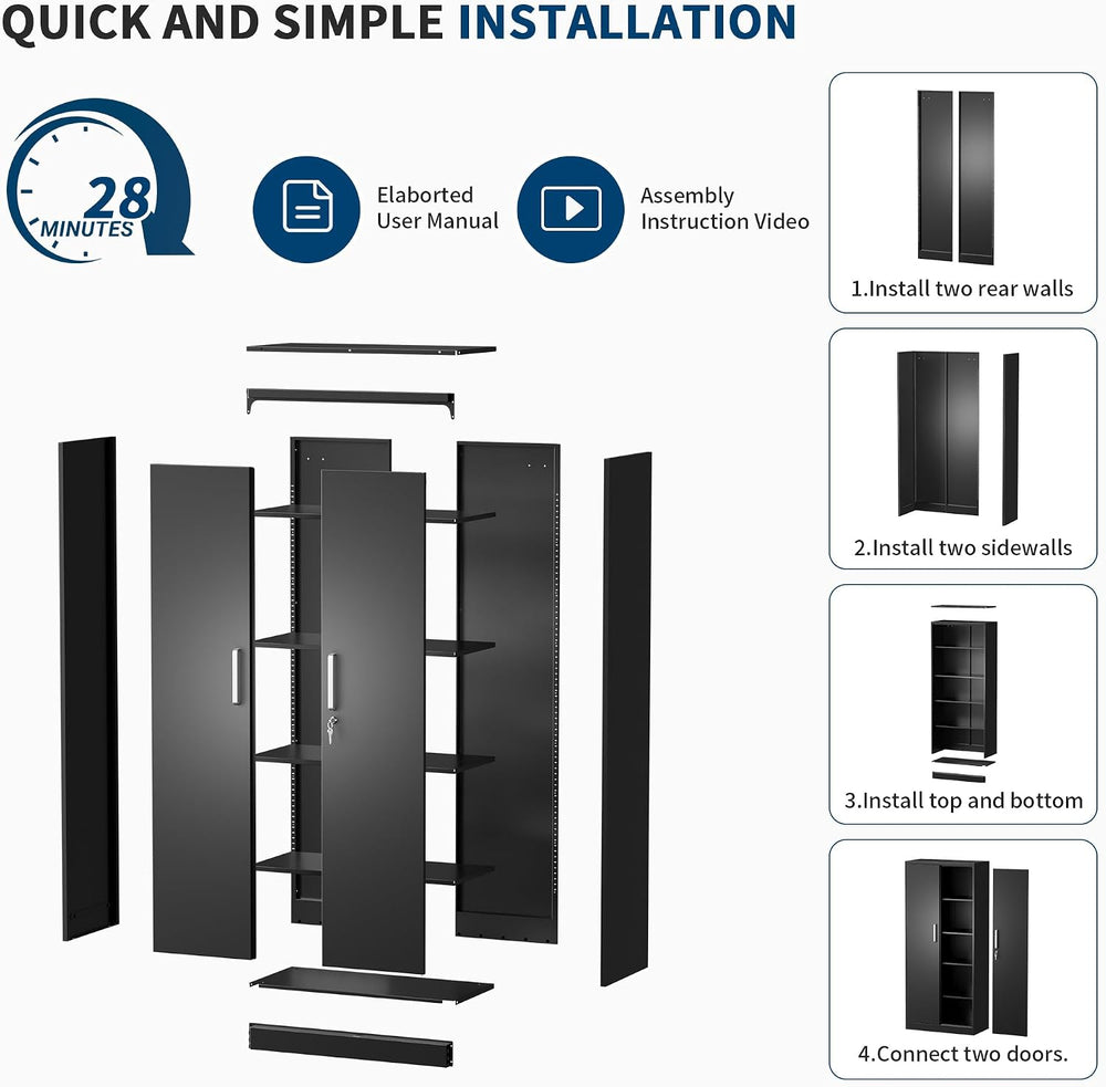 Garage Storage Cabinet, Durable Metal Storage Solution