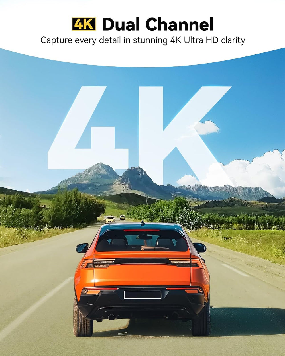 WOLFBOX G850 PRO 4K Mirror Dash Cam with ADAS and BSD,64GB Card,5.8GHz WiFi