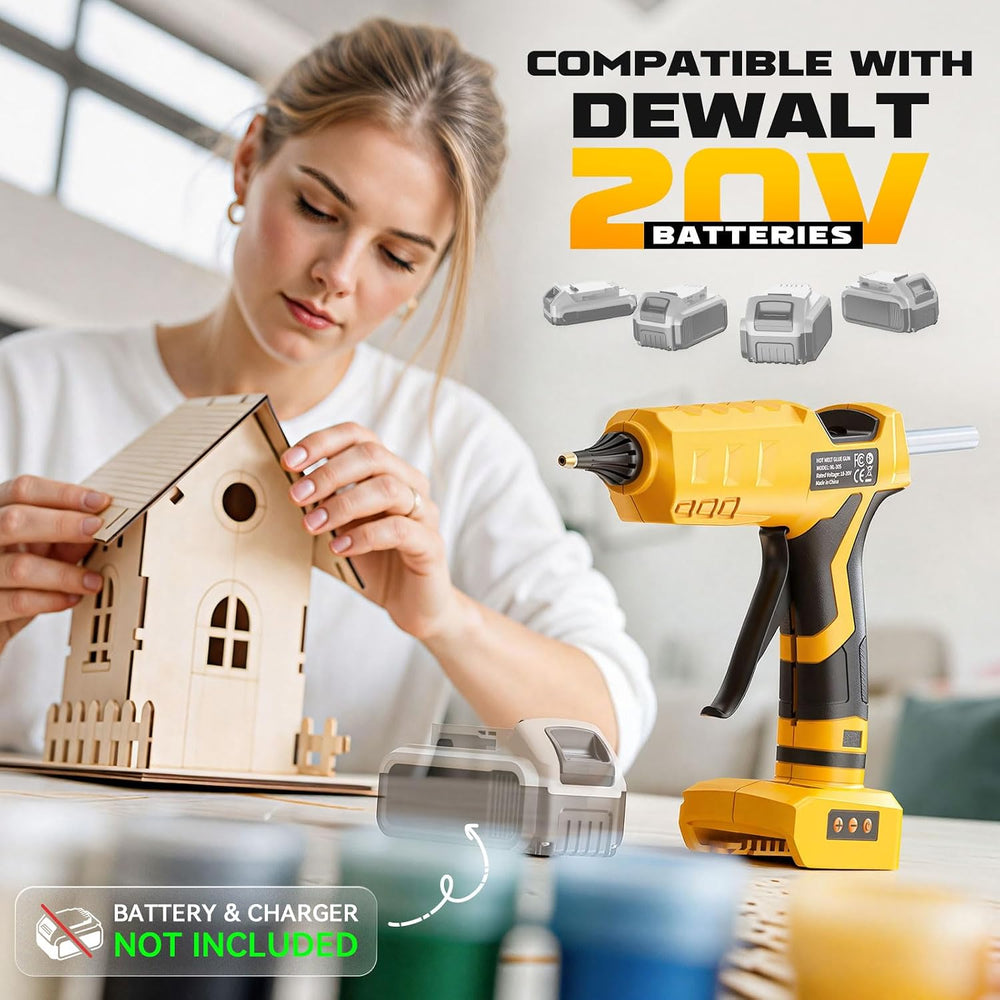 Cordless Hot Glue Gun Digital 100-200°C Temperature Adjustable