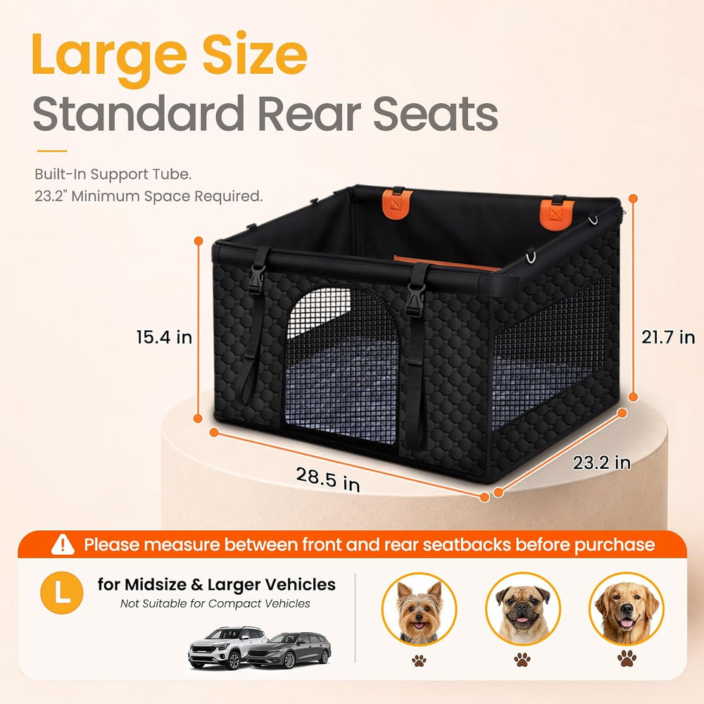 Large Dog Car Seat Half Back Seat Extender with Hard Bottom