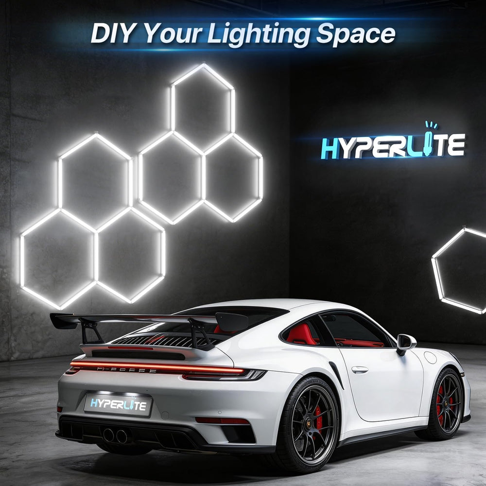 HYPERLITE Gen II Hexagon Garage Lights: 168W 16800LM 5 Grids Hexagon Led Ligh...