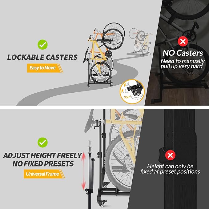 Vertical Bike Stands，Standing Bike Rack (2 Pack)