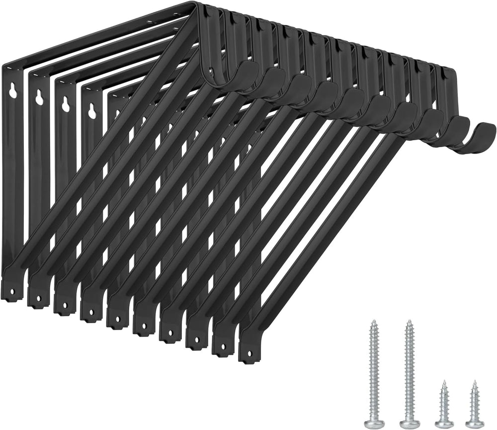 10 Pack Heavy Duty Closet Shelf & Rod Brackets, Wall Mounted Closet Shelf...