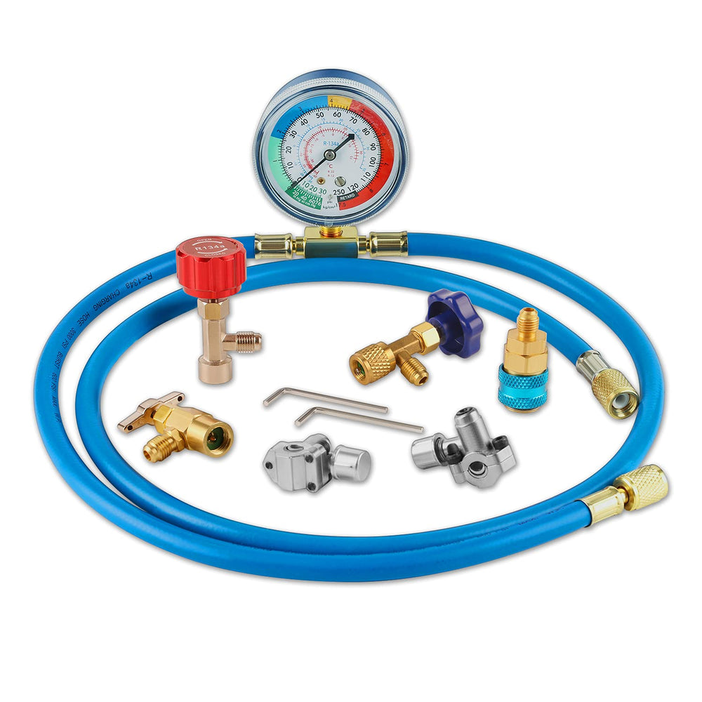 Lichamp A/C R134A Refrigerator Freon Recharge Kit with Bullet Piercing Valve,...
