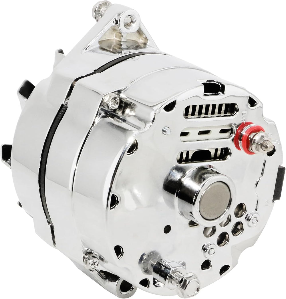Chrome 1-Wire Alternator for GM Chevy 350 10SI SBC BBC Self-Exciting 100A