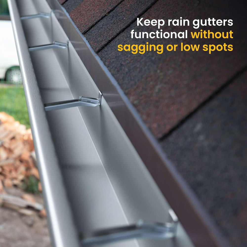 Quick-Screw 6" Gutter Hangers - Heavy Duty Hidden Gutter Brackets with P...