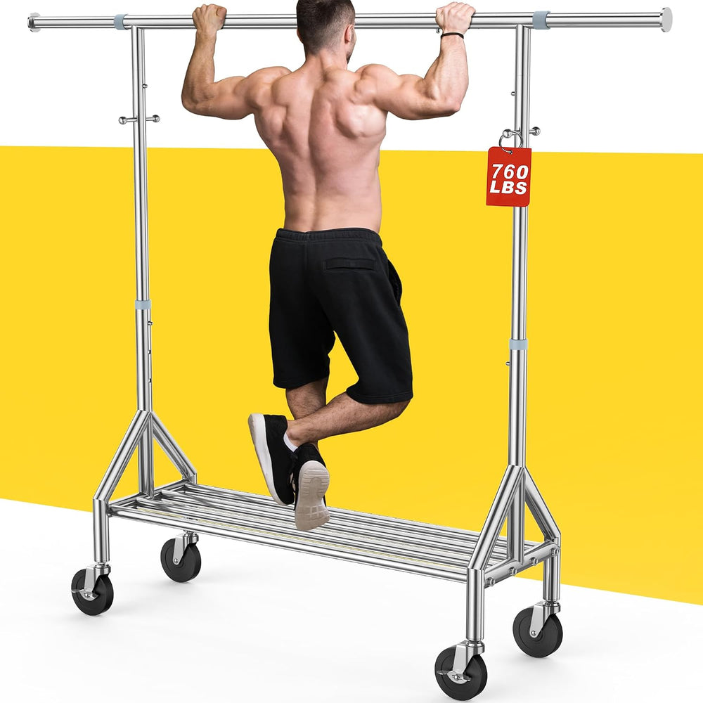 Upgraded 100% Stainless Steel Clothing Rack Load 760LBS, Heavy Duty Clothes R...