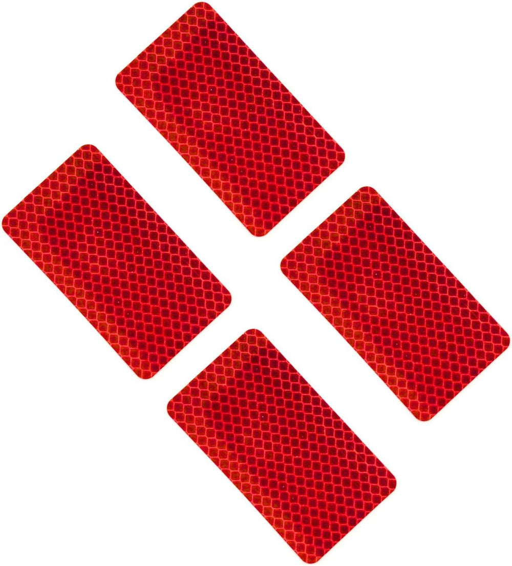 LiteMark DOT-SAE Prismatic Stick-On Reflectors, Red, 2 x 3.5 in, 50 Pack