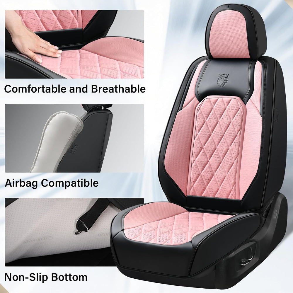 Coverado Leather Seat Covers, Car Seat Covers Full Set, Waterproof Faux Leath...