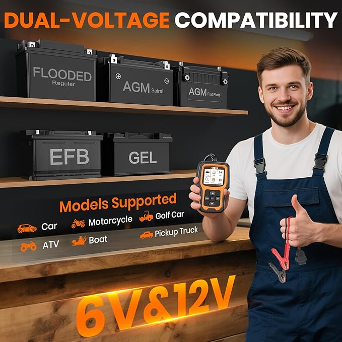 ANCEL AD410 PRO OBD2 Scanner and Battery Tester, 2-in-1 Car Diagnostic Tool
