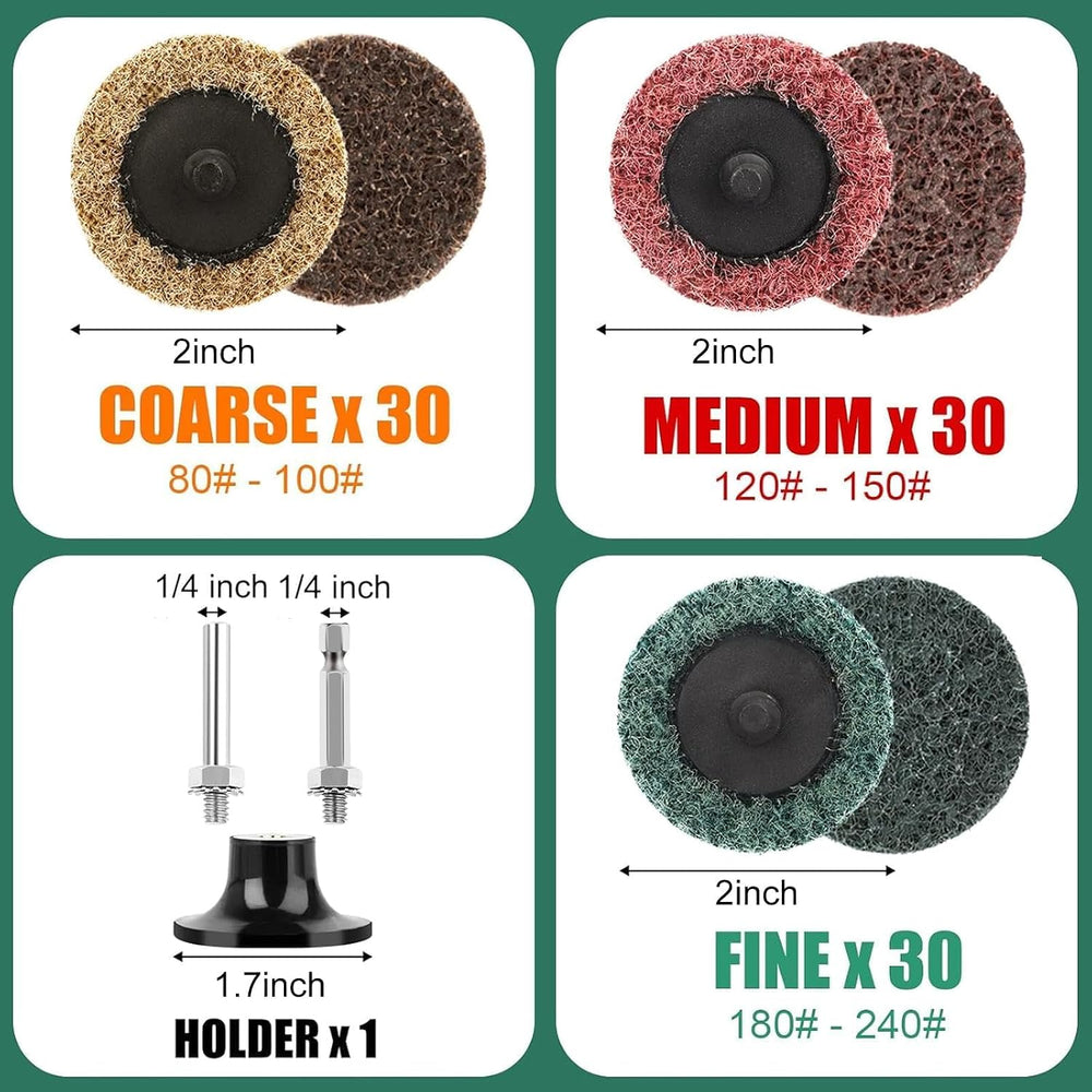 90pcs 2 inch Quick Change Sanding Discs, Nylon Surface Conditioning Discs, 1/...