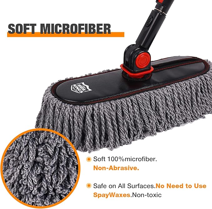 Car Duster Set, Car Duster Exterior Extendable Handle, Scratch Remover Large ...
