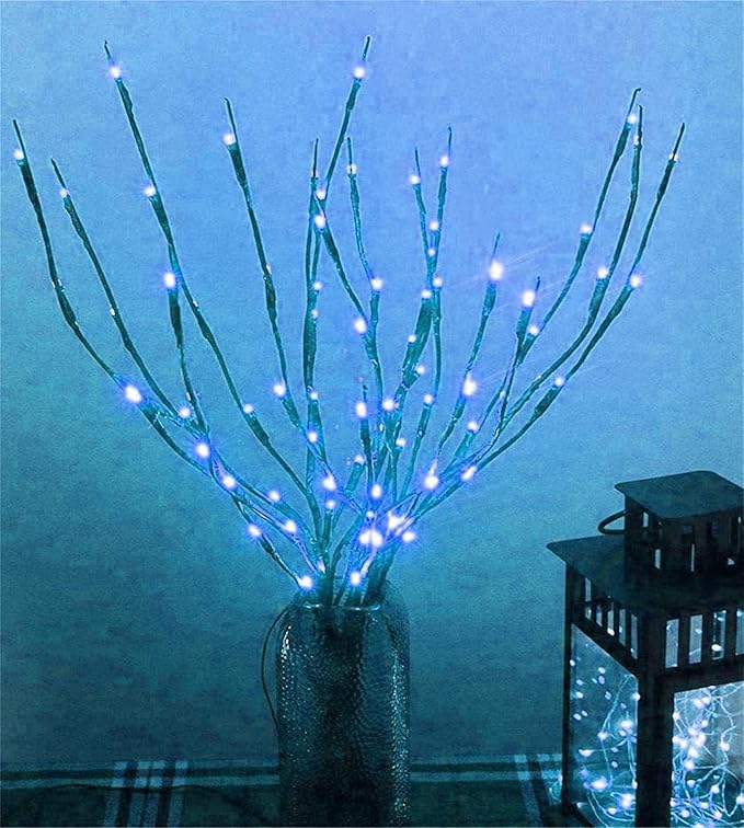 MENCH Branch Lights,6 Pcs Twig Light USB&Battery Powered 8 Flashing Modes...