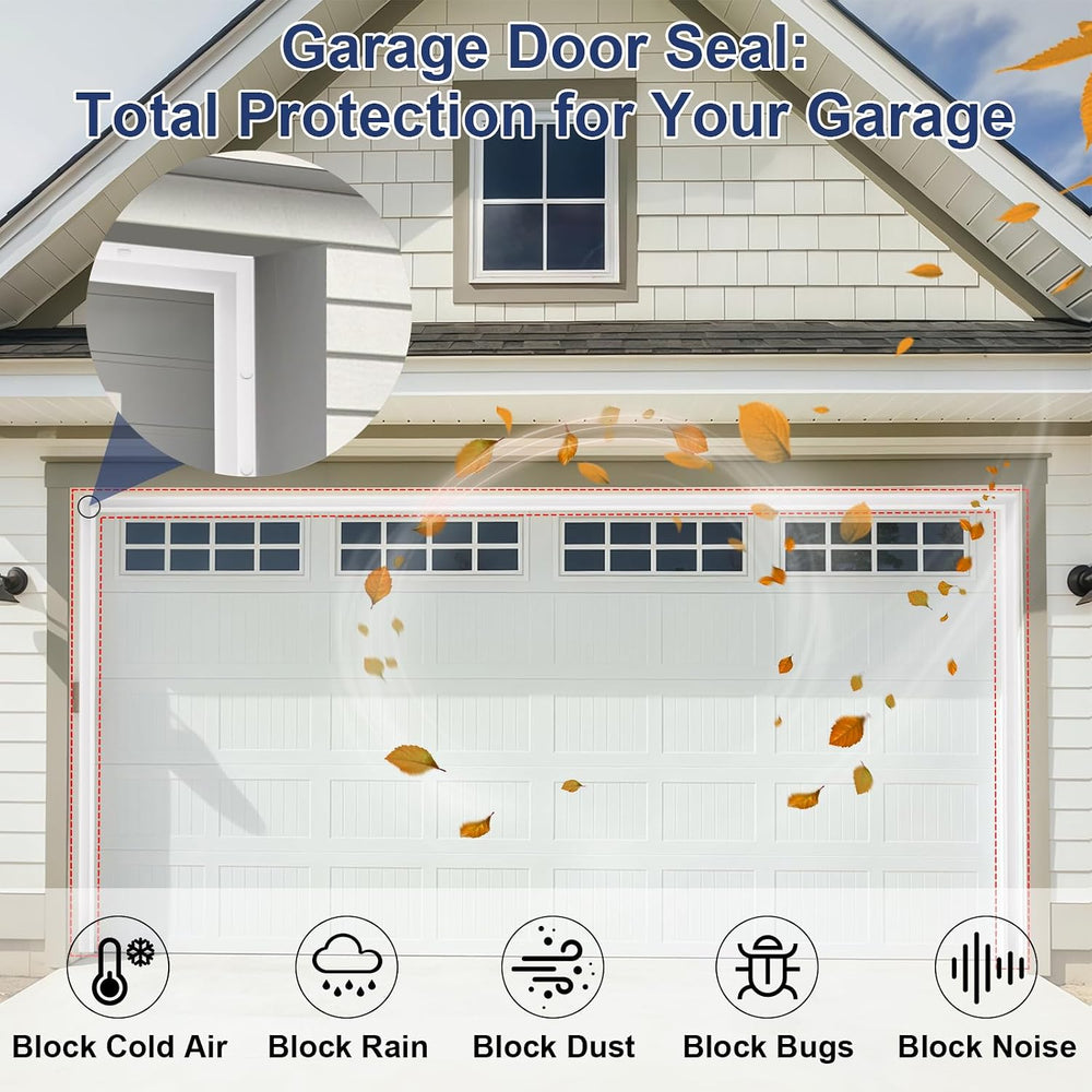 Garage Door Seal Top and Sides, 40 FT Garage Door Weather Stripping Side Seal...