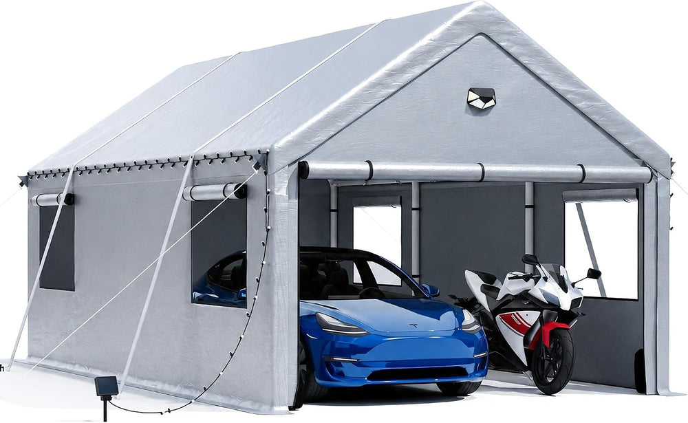 10x20FT Carport Heavy Duty Portable Garage Storage Tent with Large Rolll UP W...