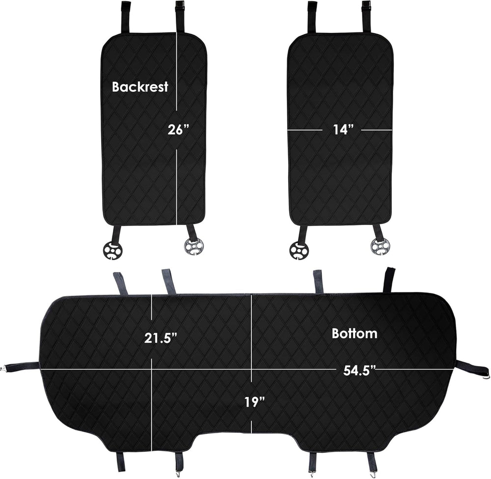 FH Group Car Seat Cushion Rear Set Black Faux Leather Automotive Seat Cushion...