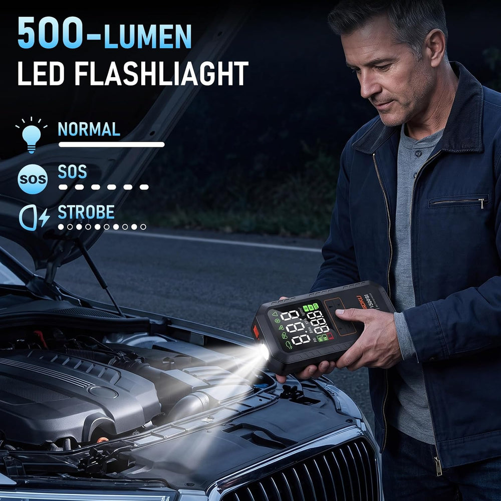 5000A Car Battery Jump Starter with Air Compressor,12V Car Battery Jumper Sta...