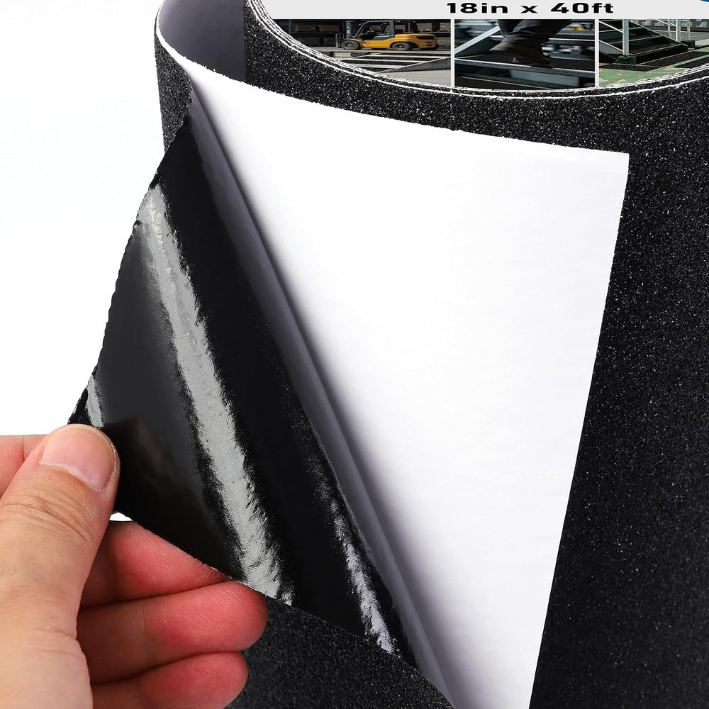 Extra Wide 18in x 40ft Black Anti Slip Tape, 80 Grit Waterproof Non Skid Grip...