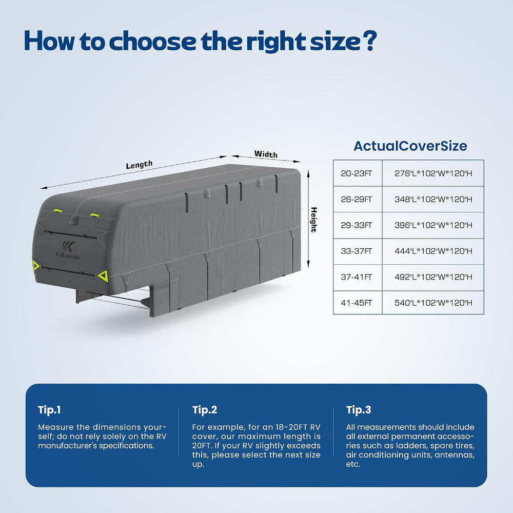 K-Musculo 5th Wheel RV Cover 20-23FT, 7 Layer Top Heavy Duty 5th Wheel Camper...