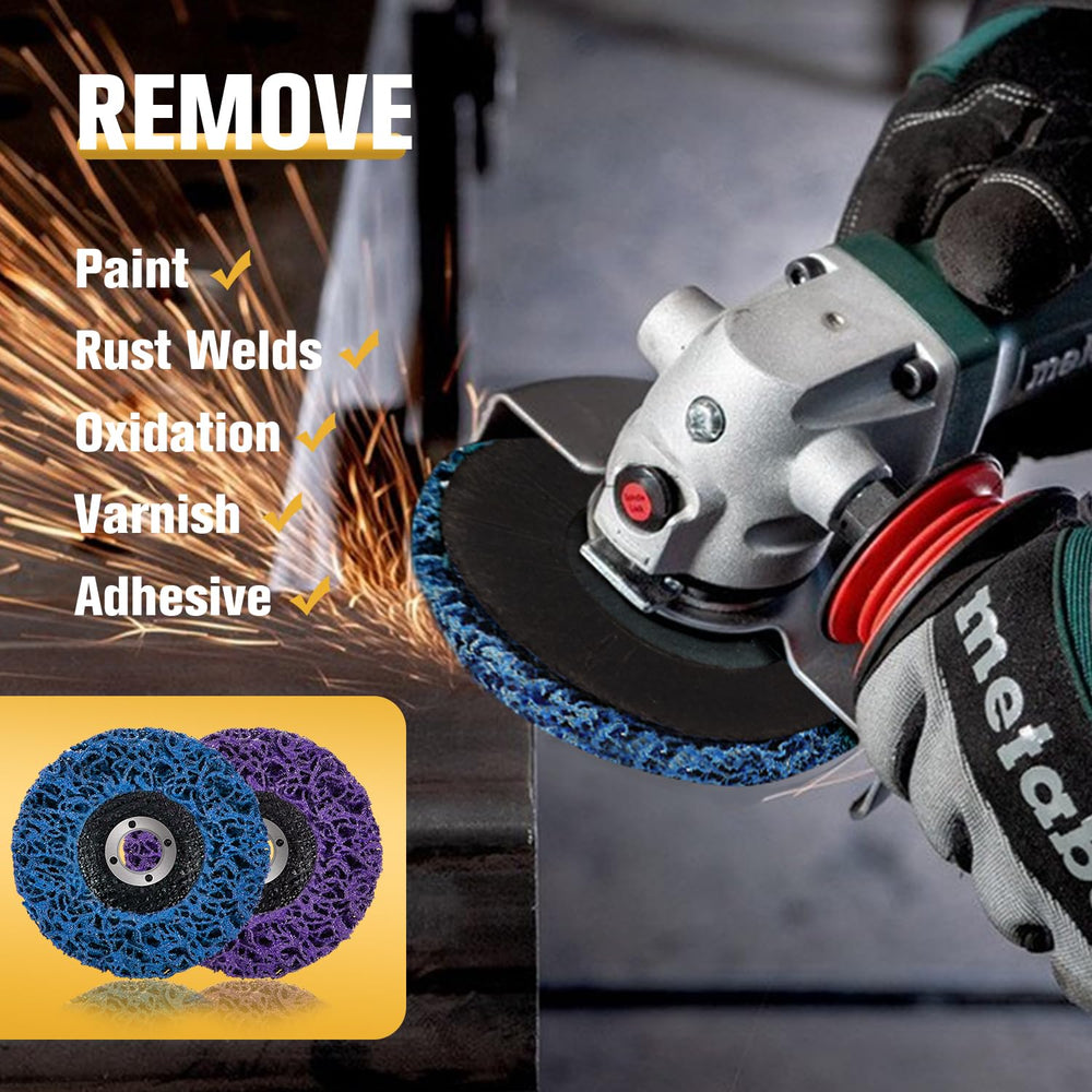 10 Pack Strip Disc Wheels Angle Grinder Paint Removal 4" x 5/8" Pur...