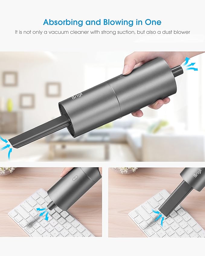 Brigii Mini Vacuum Cleaner, Small Handheld Vacuum Cordless USB Rechargeable