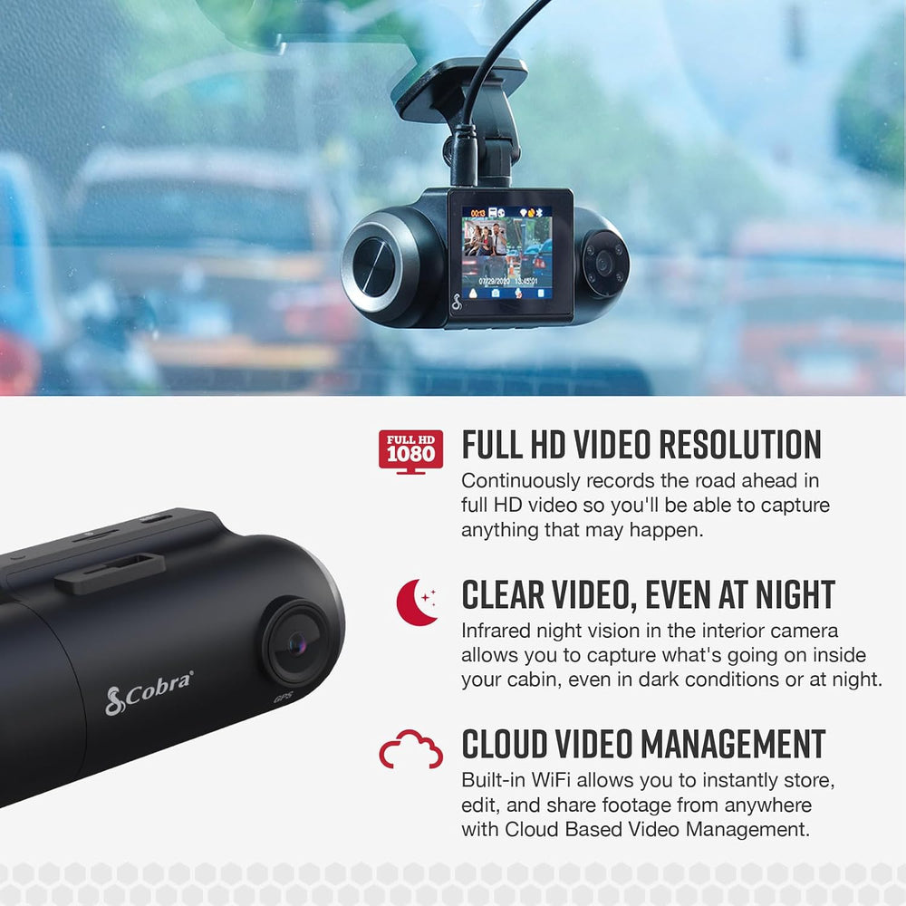Cobra RAD 480i Radar Detector & SC 201 Smart Dash Cam Bundle