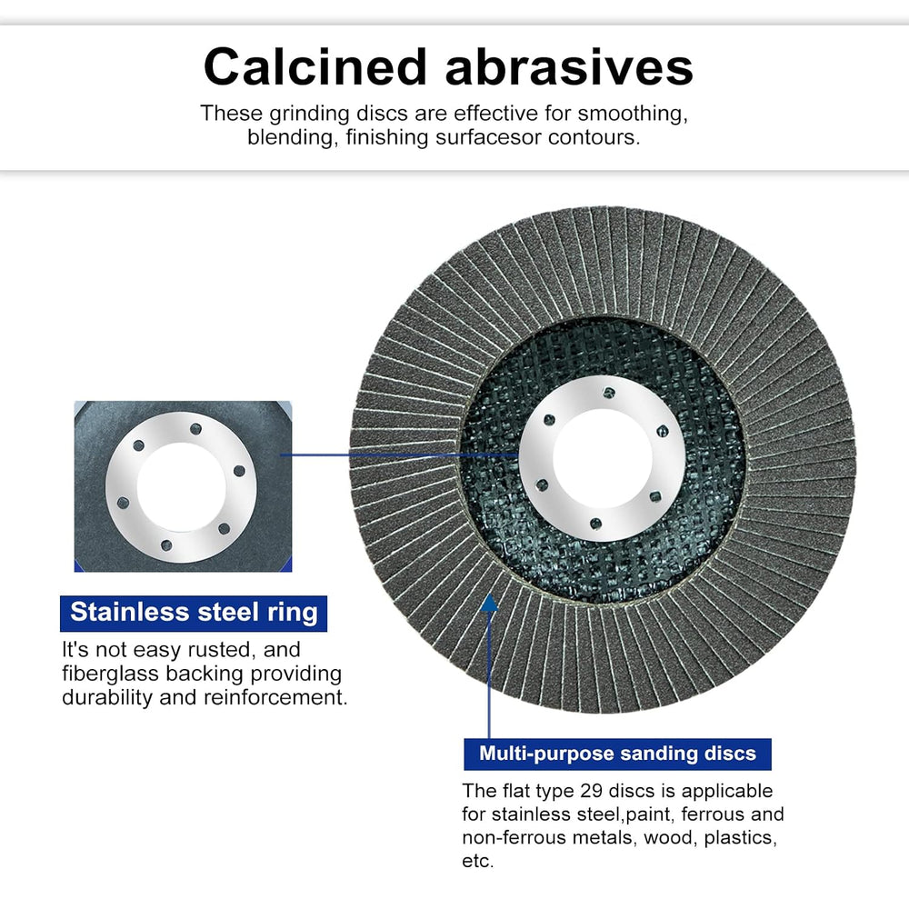 Sali 48 Pack Flap Disc 80 Grit 4.5" x 7/8-Inch Sanding Disc Bevel Type #...
