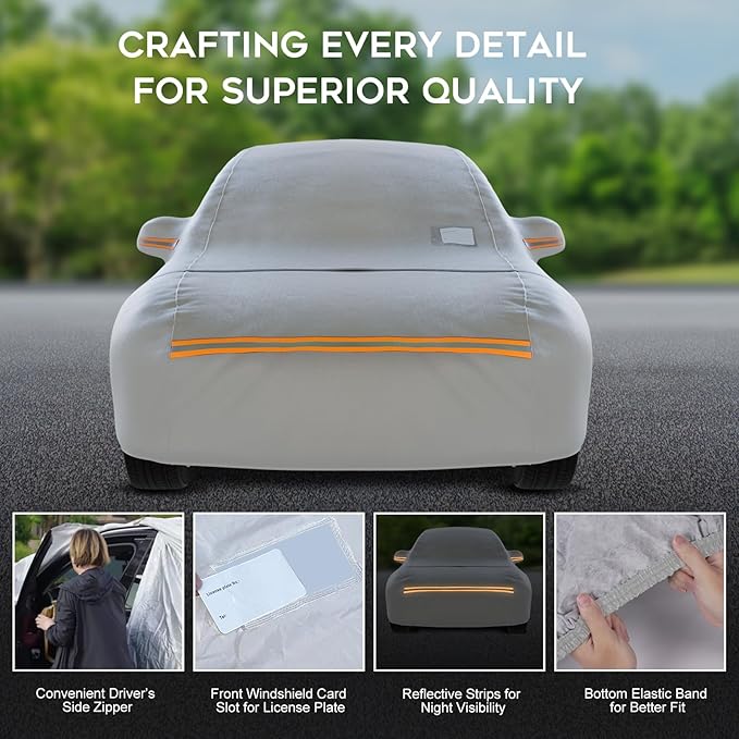 Waterproof Hatchback Car Cover: 6-Layer Protection from Rain, UV & Dust