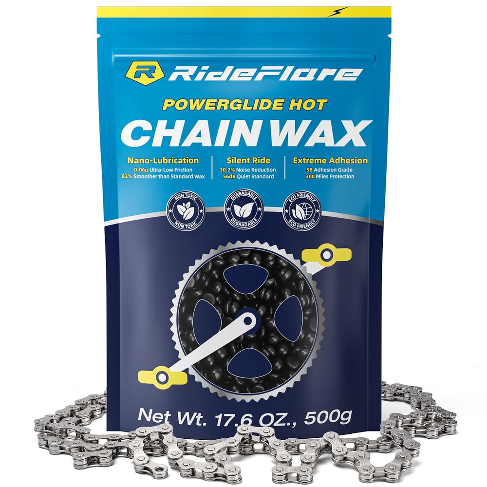 RideFlare Premium Chain Wax 500g – Hot Melt Bike Chain Lubricant with Ultra L...