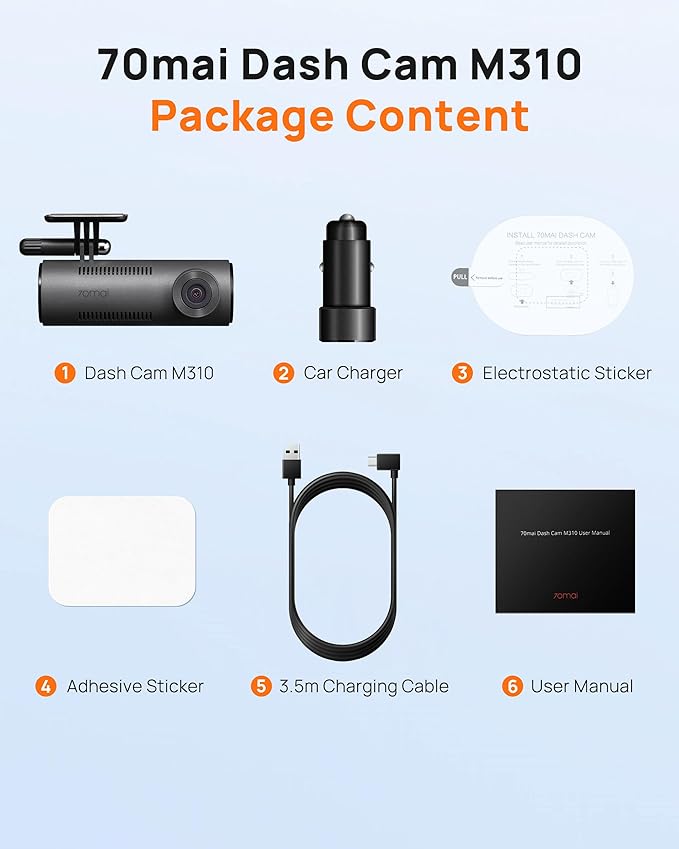 70mai Dash Cam M310, Dash Camera