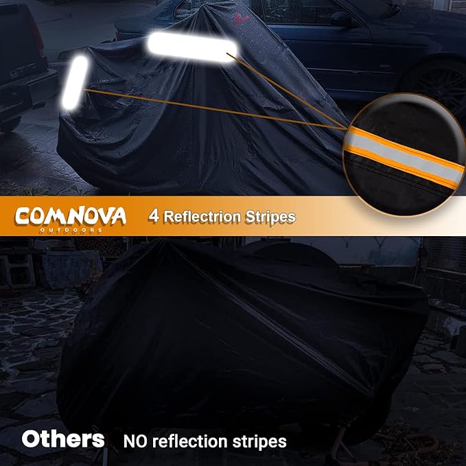 Comnova Motorcycle Cover 104 Inch, 600D Universal Motorcycles Cover Waterproof