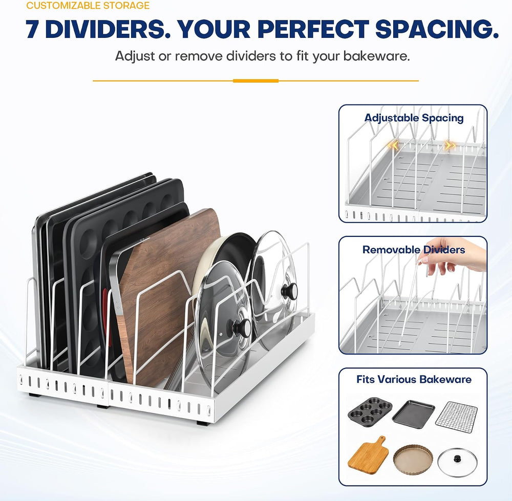 Pull Out Cabinet Organizer for Cookie Sheet, Cutting Board, Baking Sheet