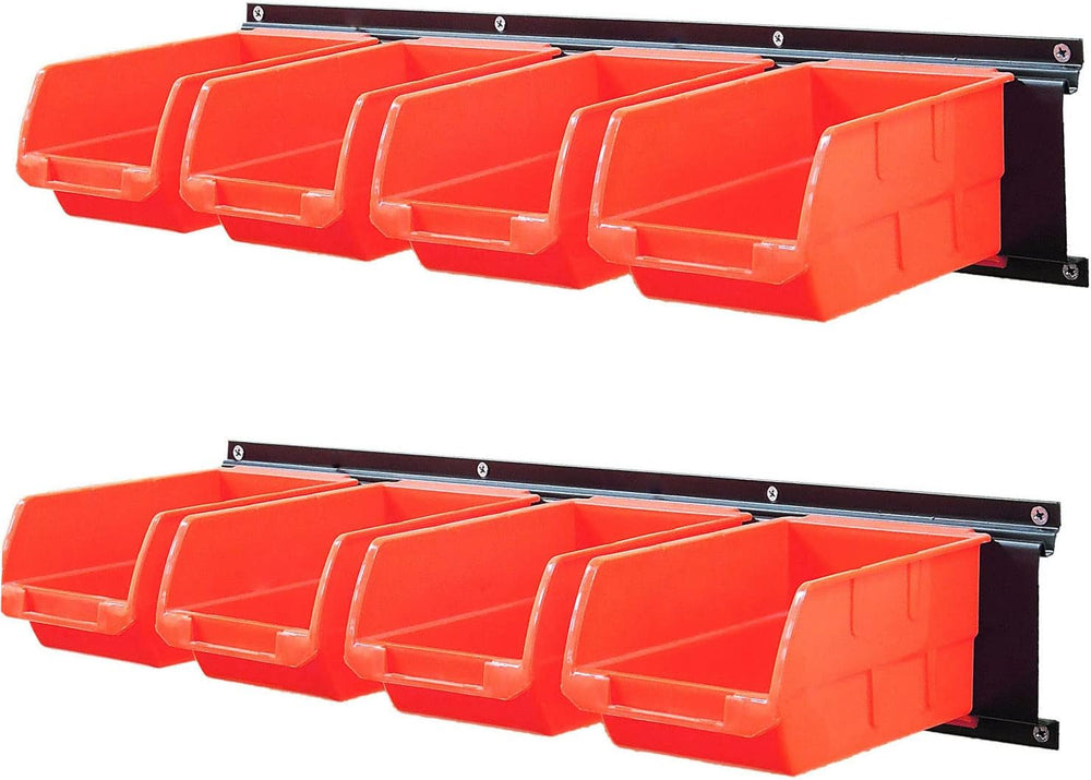 Wallmaster 8-Bin Wall Mounted Plastic Storage Bins Hanging Organizer Bins