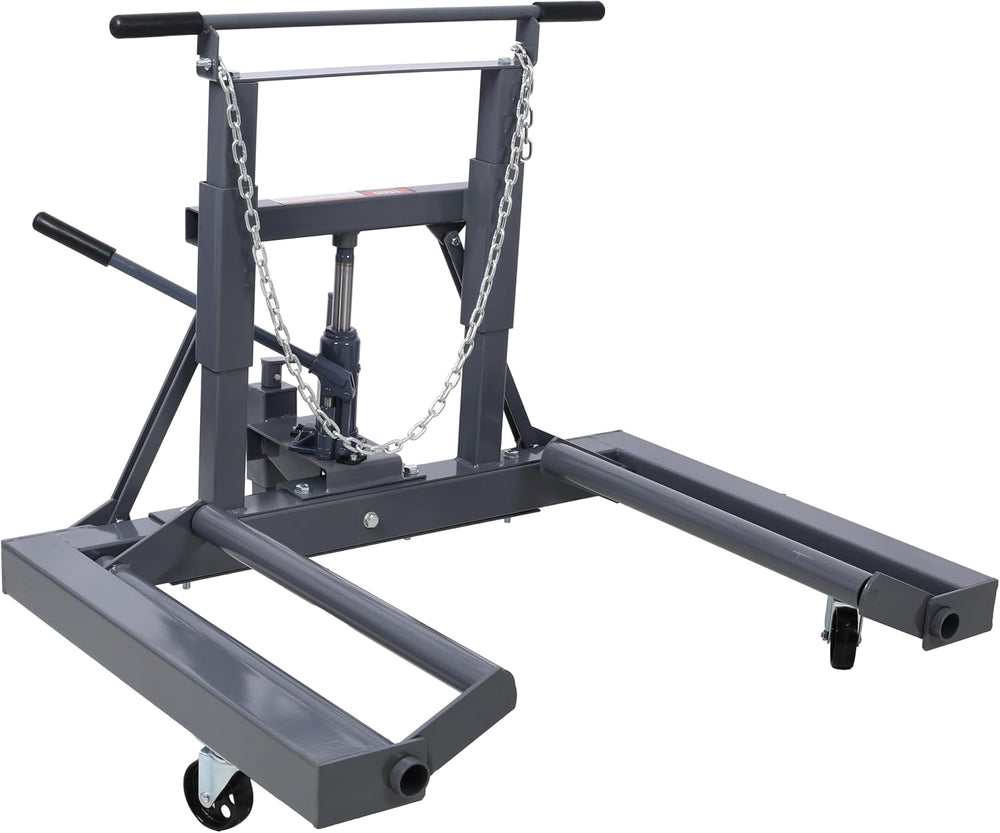 1500 lb Dual Wheel Dolly with Built-in Jack, Adjustable Height for Large Truc...