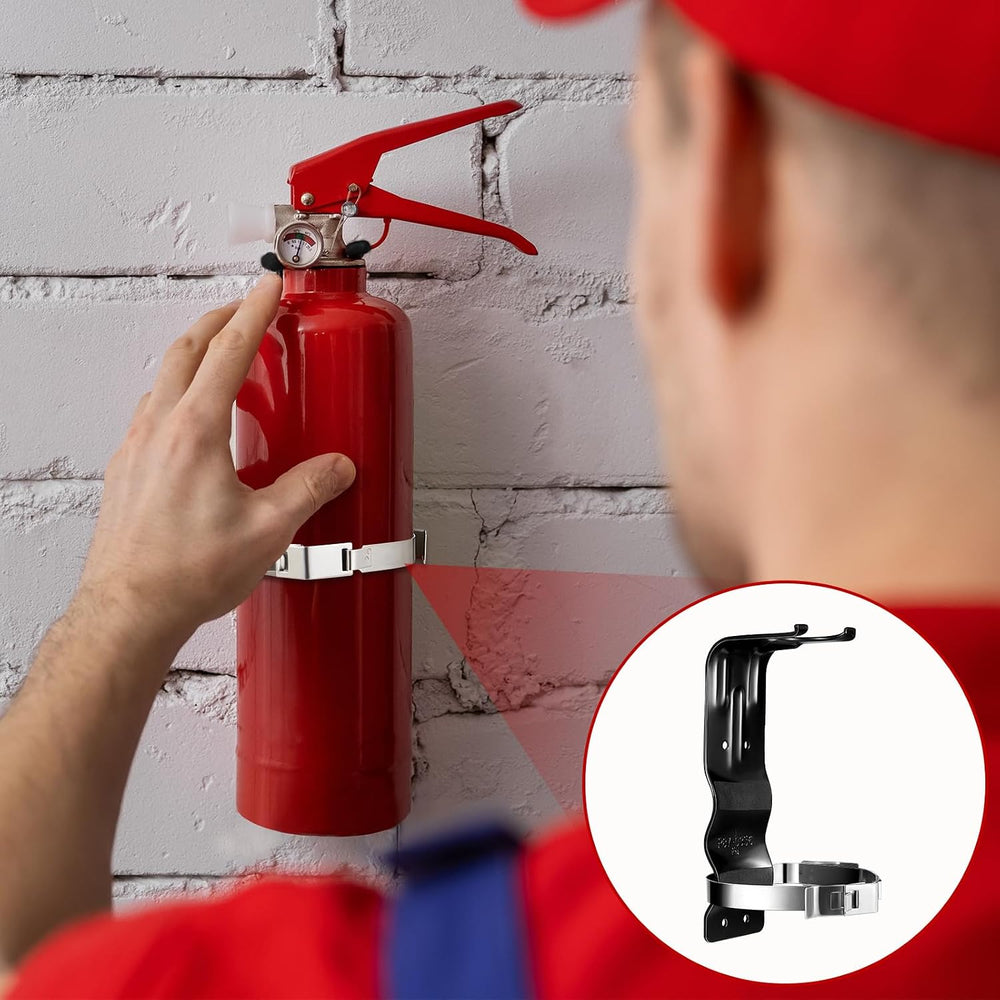 Therwen 2 Pack Fire Extinguisher Mount 5 lb Wall Bracket, Black