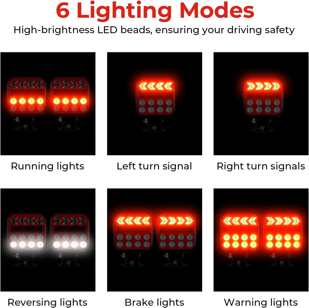 Wireless Trailer Lights - Adjustable Angle Strong Magnetic LED Trailer Light ...