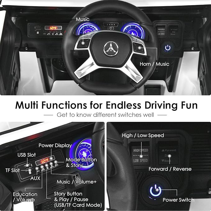 Costzon Ride on Car, Licensed Mercedes-Benz Maybach, 12V Battery Powered