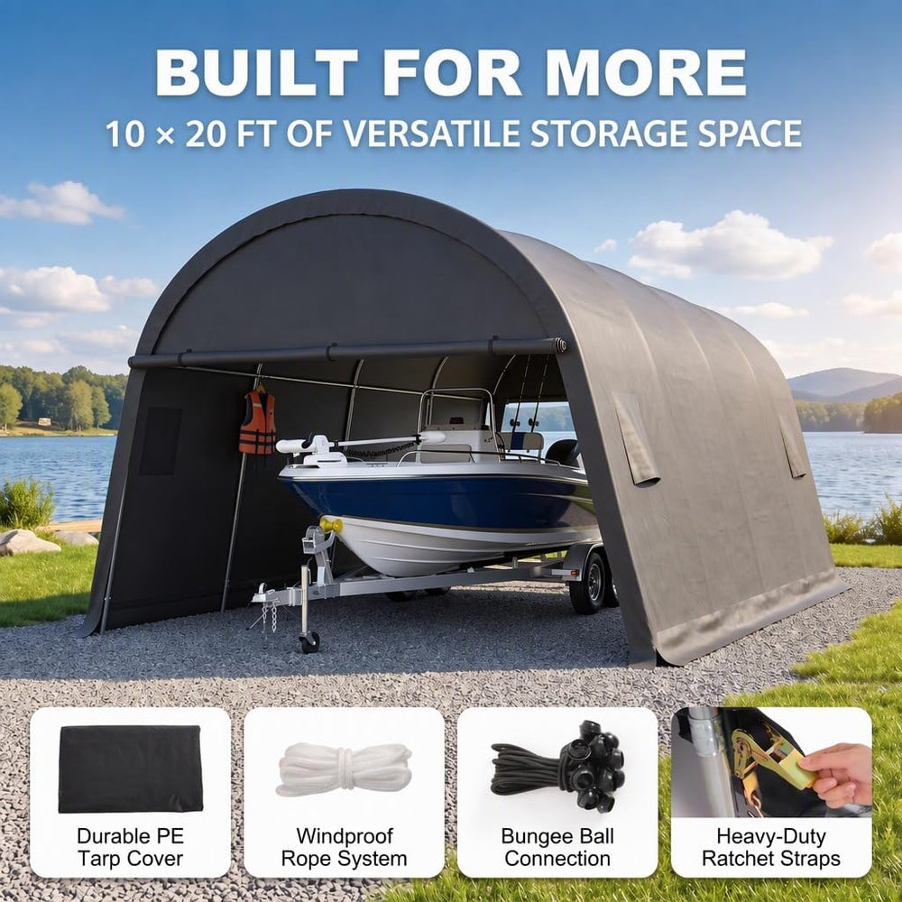 COBIZI Carport Canopy 10x20 Heavy Duty Portable Garage Shelter Shed