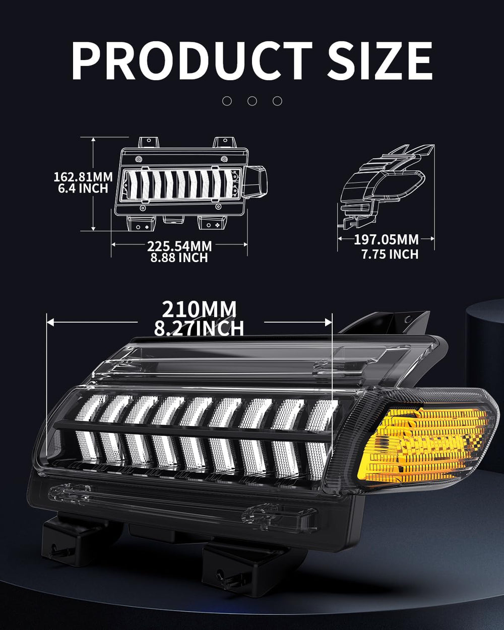 New Upgrade Smoke Lens LED Fender Light Kit for JL Wrangler JT Gladiator, LED...