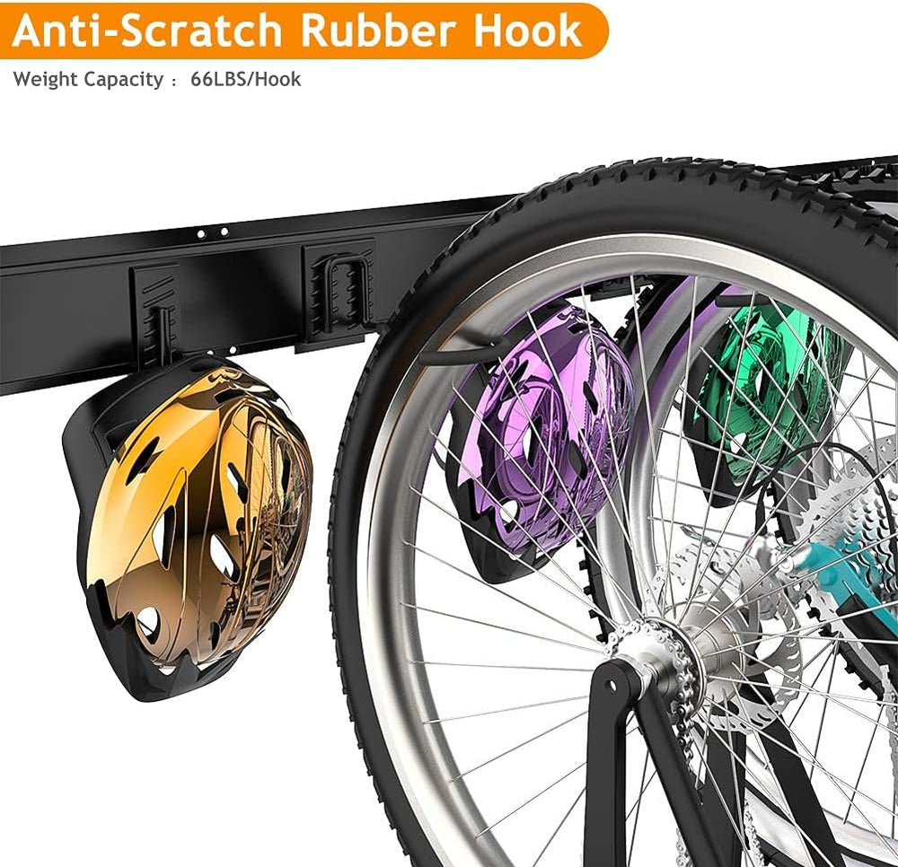 TORACK Bike Storage Rack, 6 Bikes Bike Racks & 5 Helmets Hooks for Garage